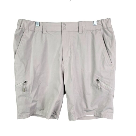Mens Reel Life Beige Cargo Shorts Fishing Outdoor 10" Inseam Flat Front Size L - Picture 1 of 11